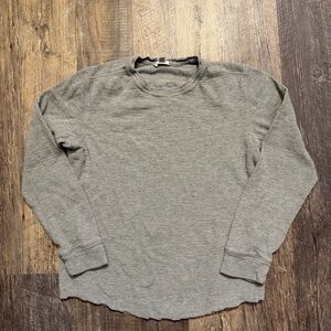 Vince Light Heather Gray Ribbed Crewneck Thermal